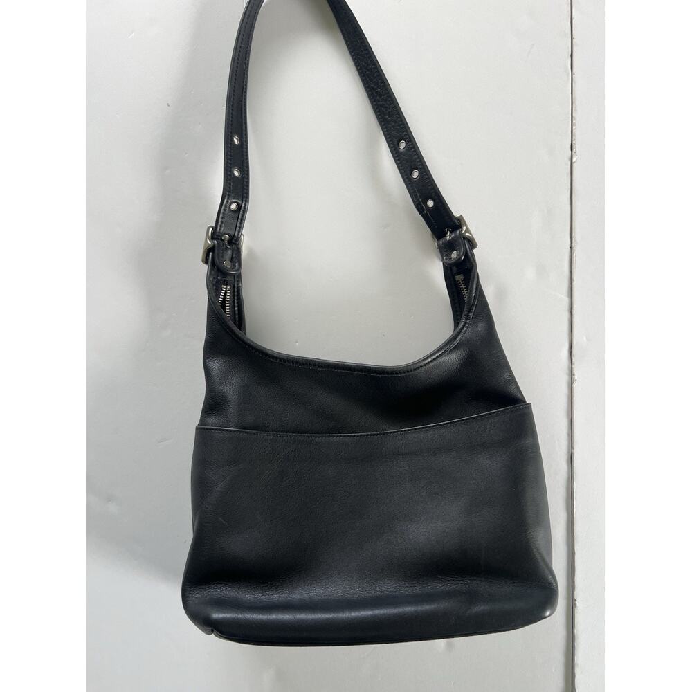 COACH Vintage Legacy Hobo 9058 Black Leather Shoulder Bag Silver Nickel USA Y2K - Picture 9 of 15